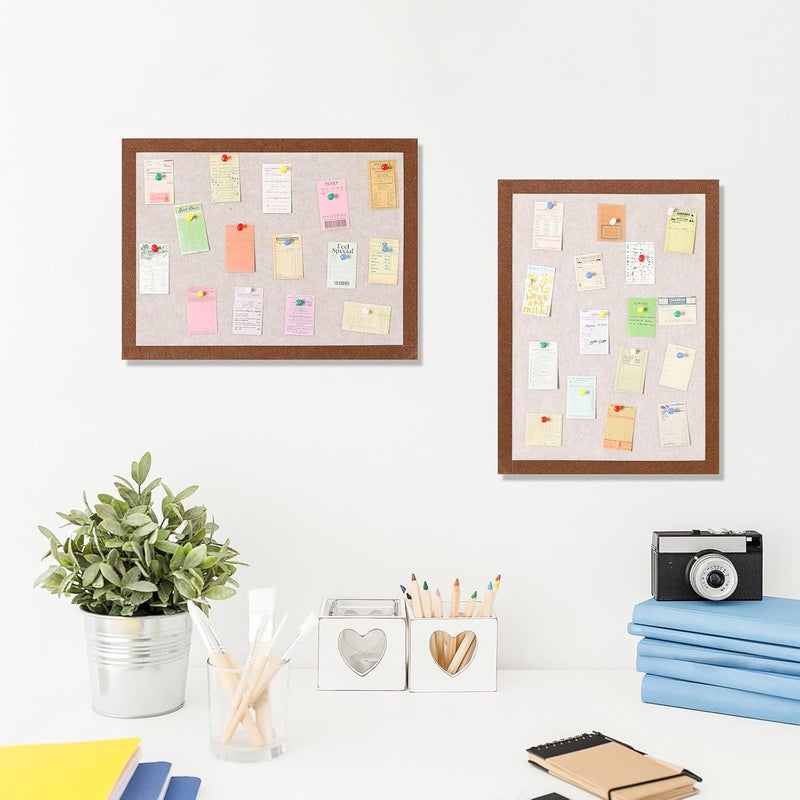 Arlasuo Felt Bulletin Board, 15.7''X 11.8'' corkboard Pin Board for Bedrooms Offices Home Wall Decoration, Self Adhesive Cork Board with 35 Push Pins for Paste Notes, Photos, Schedules (2 Pack) - Image 4
